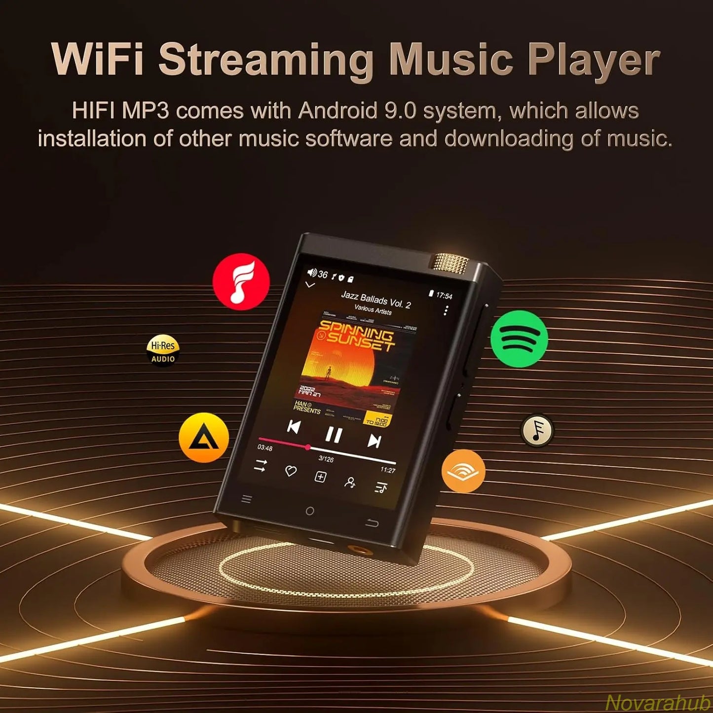 MP3 Player with Bluetooth and Wi-Fi, Lossless DSD High-Resolution Portable Digital Audio Music Player with 64GB Memory Card, Supports up to 1TB Storage, Portable Players