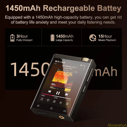 MP3 Player with Bluetooth and Wi-Fi, Lossless DSD High-Resolution Portable Digital Audio Music Player with 64GB Memory Card, Supports up to 1TB Storage, Portable Players