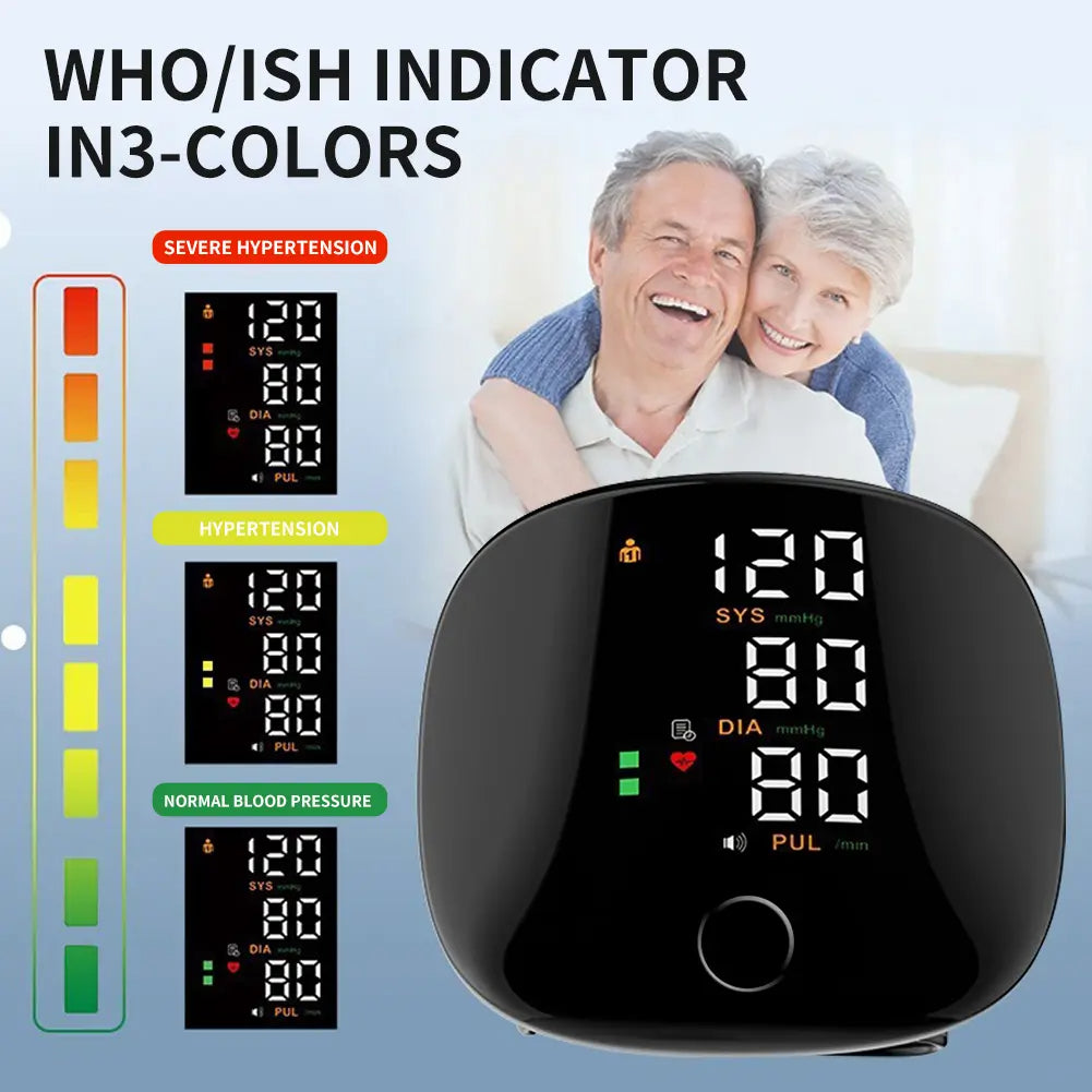 【New Upgraded】Rechargeable Wrist Blood Pressure with LED Touch Screen, Voice Broadcast & 99x2 Memory — Accurate Home BP Tracking Made Simple,Suitable 5.3 - 7.6 inches
