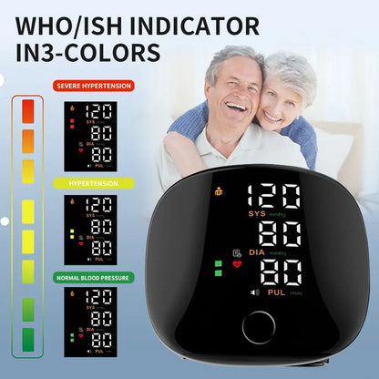 【New Upgraded】Rechargeable Wrist Blood Pressure with LED Touch Screen, Voice Broadcast & 99x2 Memory — Accurate Home BP Tracking Made Simple,Suitable 5.3 - 7.6 inches