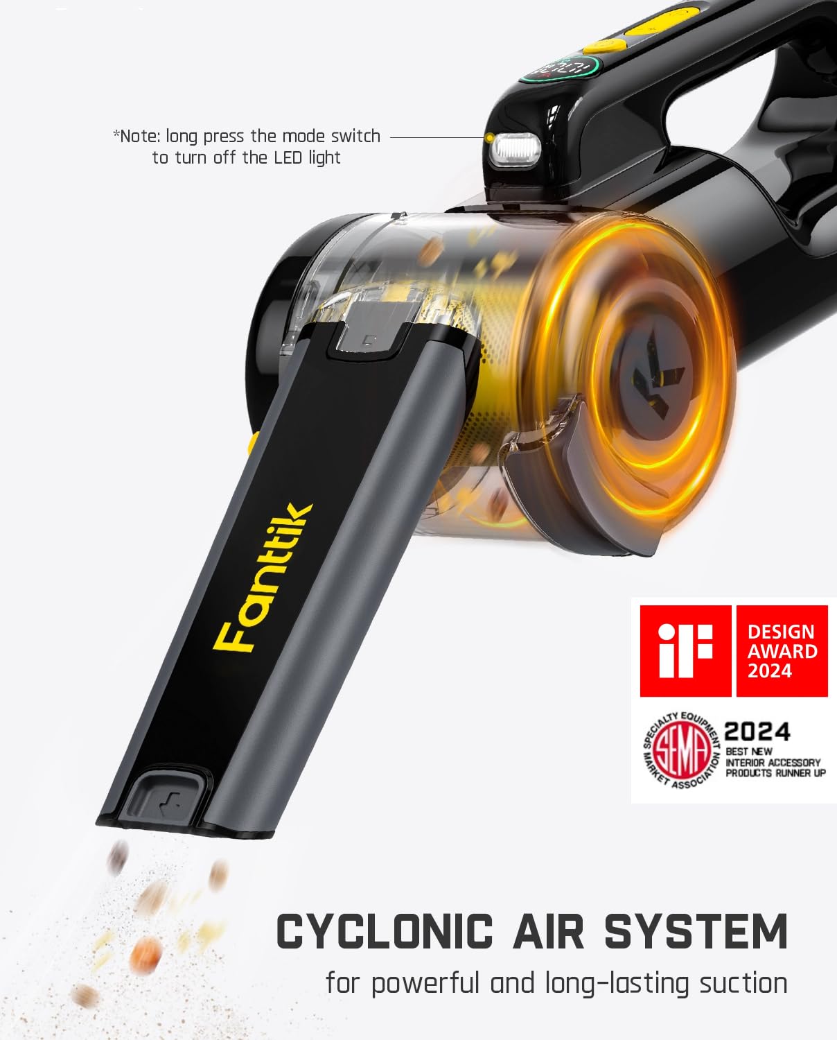 Cordless Car Vacuum, 17000Pa Handheld Vacuum Suction Power, Smart LED Display, Portable for Car Home Pet (Deluxe with Flexible Hose&Pet Brush)