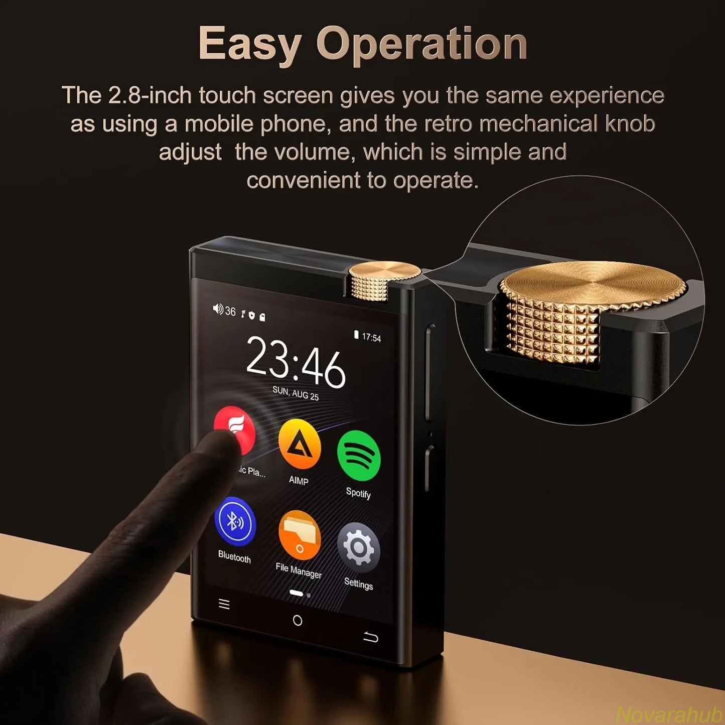 MP3 Player with Bluetooth and Wi-Fi, Lossless DSD High-Resolution Portable Digital Audio Music Player with 64GB Memory Card, Supports up to 1TB Storage, Portable Players