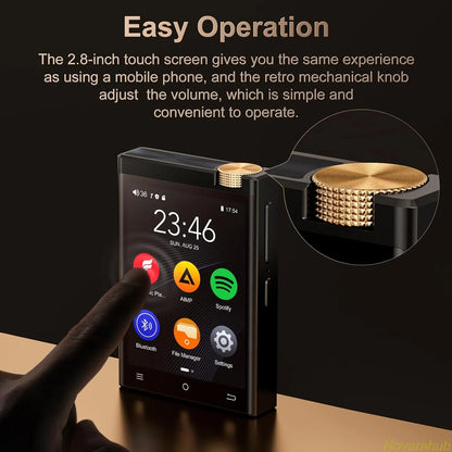 MP3 Player with Bluetooth and Wi-Fi, Lossless DSD High-Resolution Portable Digital Audio Music Player with 64GB Memory Card, Supports up to 1TB Storage, Portable Players